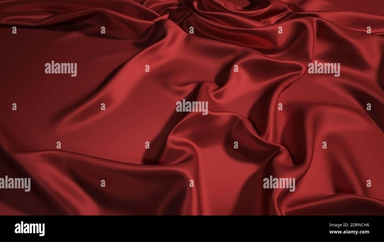 Arrière-plan abstrait en soie rouge. Papier peint abstrait de luxe textile rouge. Banque D'Images