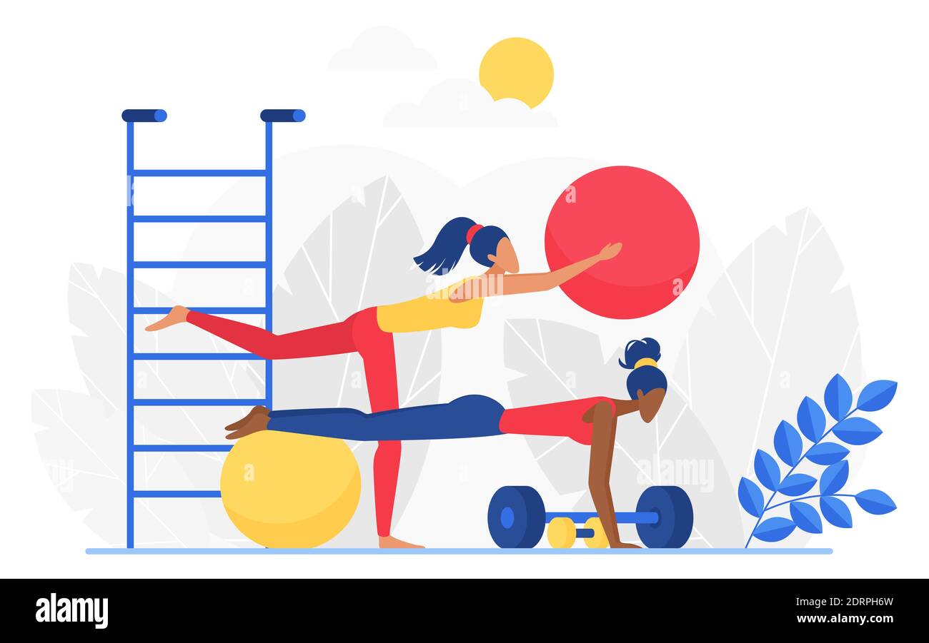 Illustration de vecteur d'entraînement de sport de fitness. Dessin