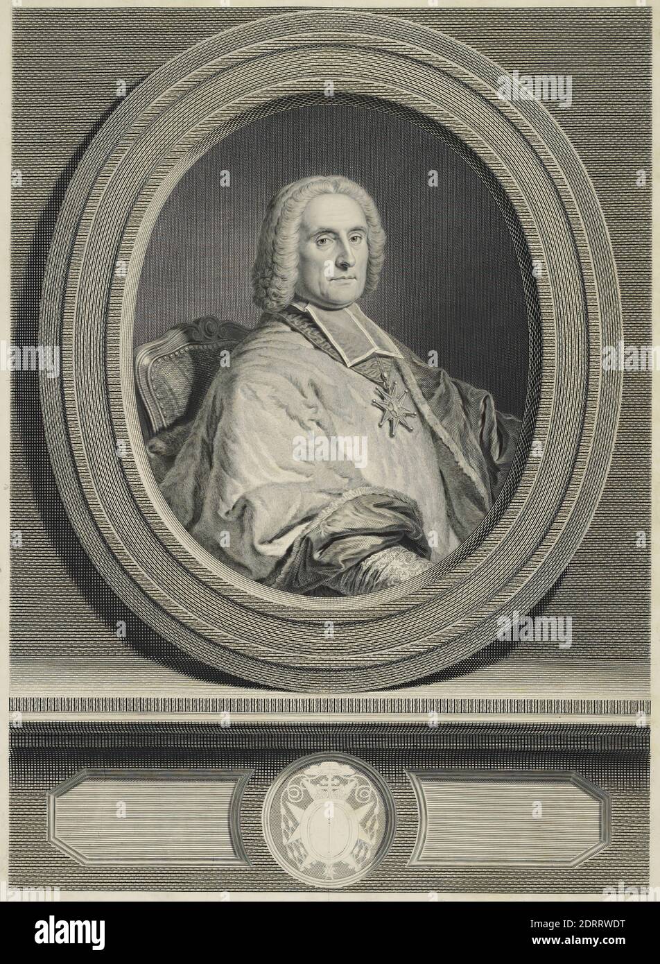 Artiste: Pierre François Basan, Français, 1723–1797, Portrait d'un évêque, gravure, 46.4 × 34 cm (18 1/4 × 13 3/8 po.), réalisé en France, Français, 18ème siècle, oeuvres sur papier - tirages Banque D'Images