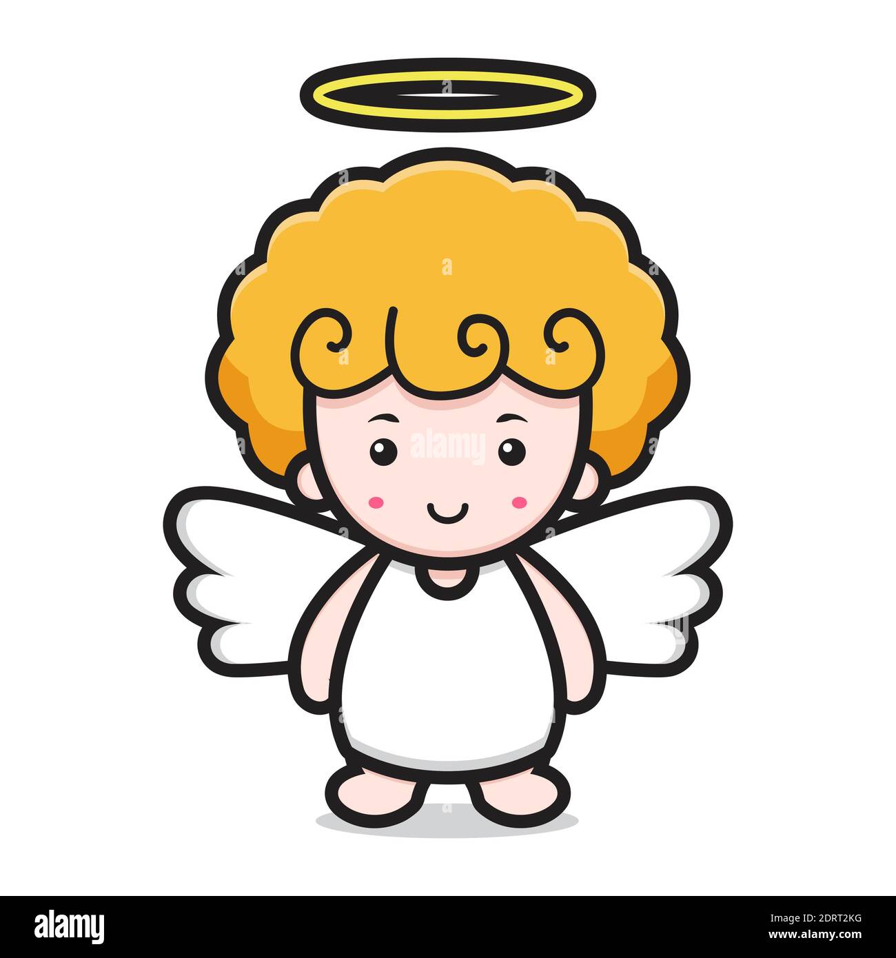 Joli Ange Personnage De Dessin Anime Visage De Sourire Photo Stock Alamy