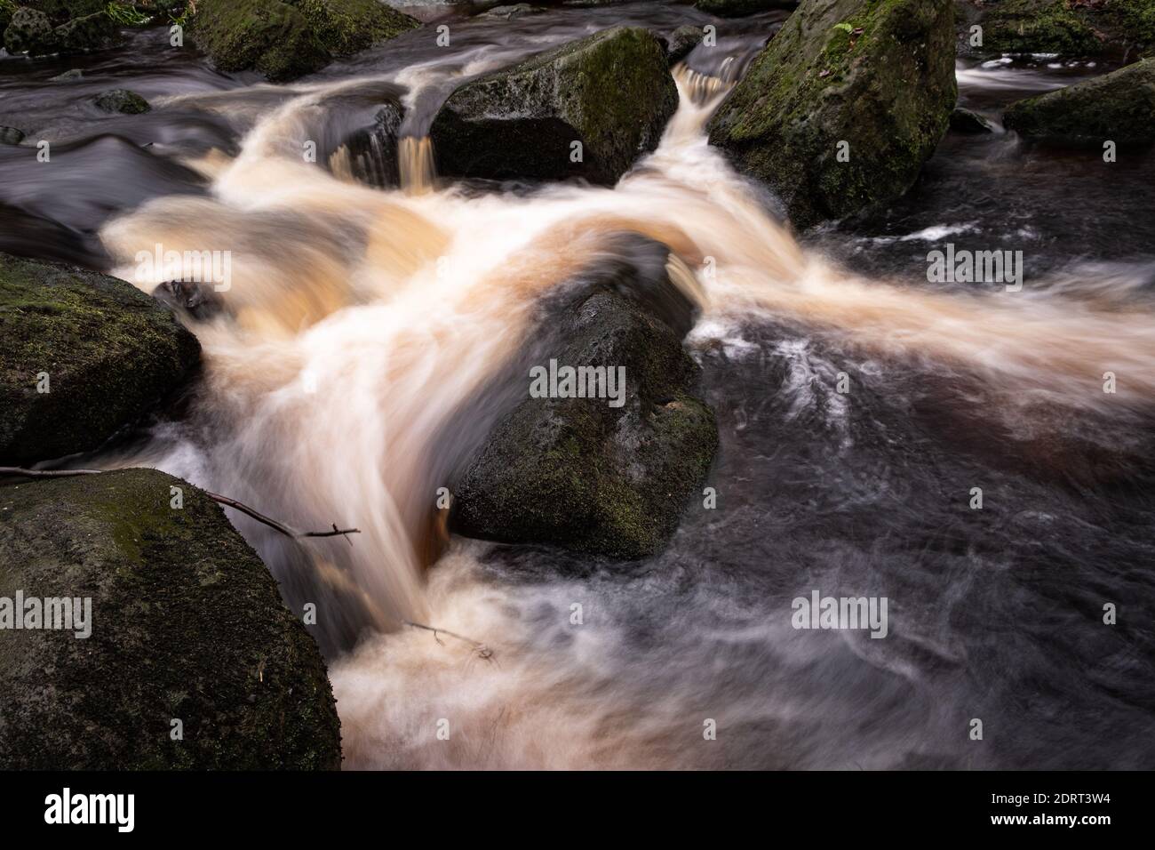 Padley gorge en eau courante d'automne en hiver Banque D'Images