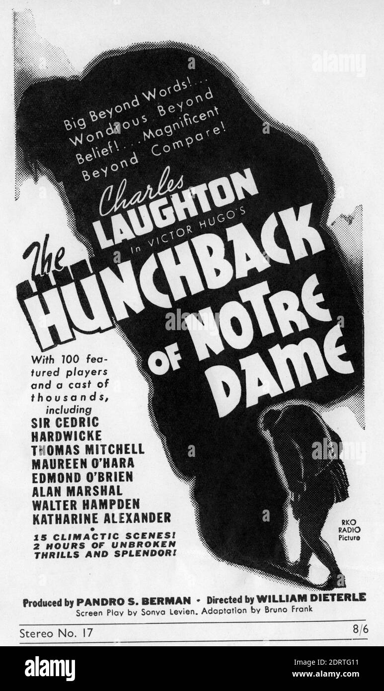 Esmeralda Quasimodo Hunchback Notre Dame Banque d'image et photos - Alamy