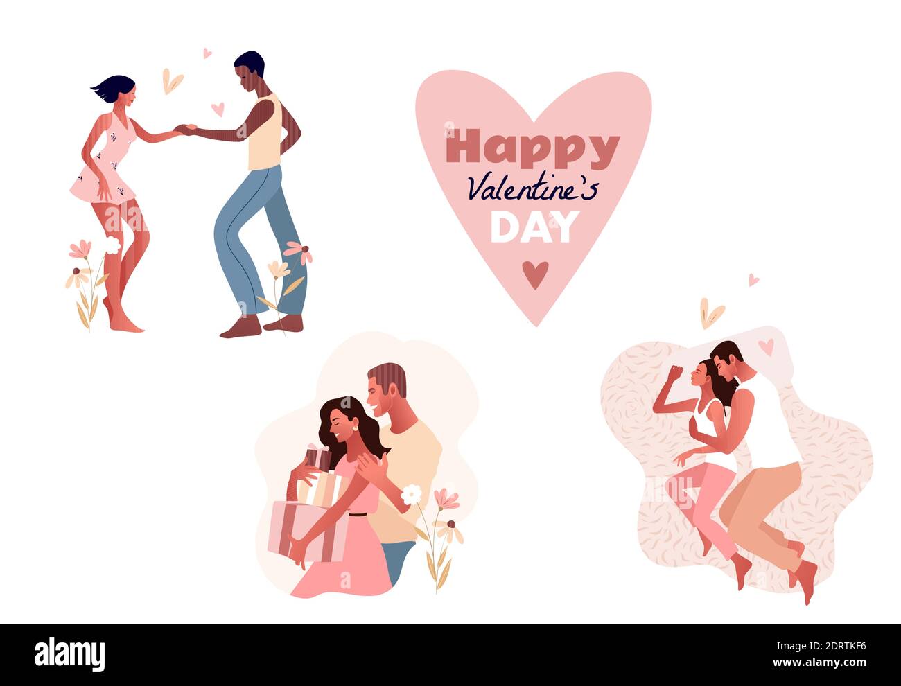 Bonne Saint Valentin. Salsa dans la ville. Illustration de Vecteur