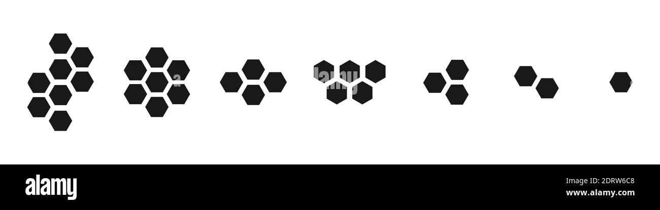 Illustration du vecteur de l'ensemble nid d'abeille isolée sur fond blanc. Illustration de Vecteur
