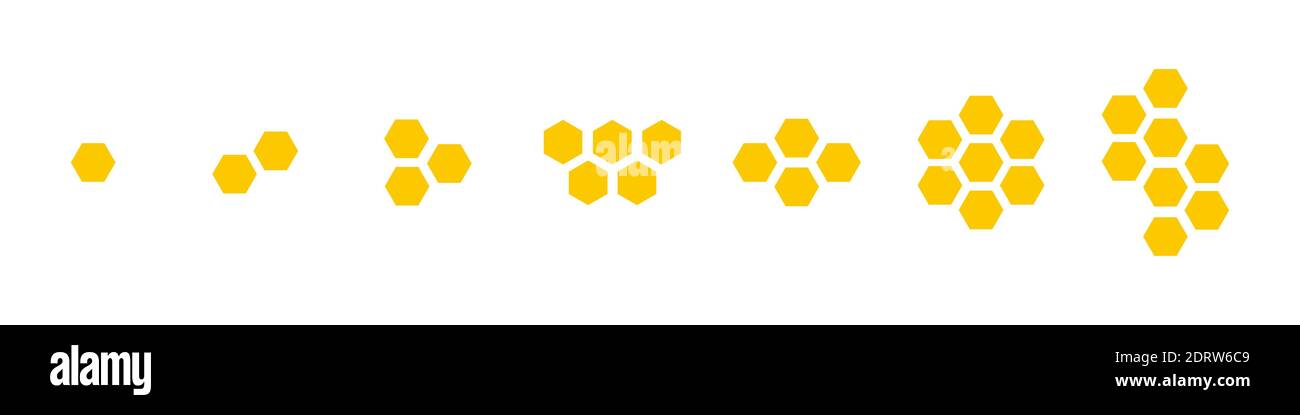 Illustration du vecteur de l'ensemble nid d'abeille isolée sur fond blanc. Illustration de Vecteur