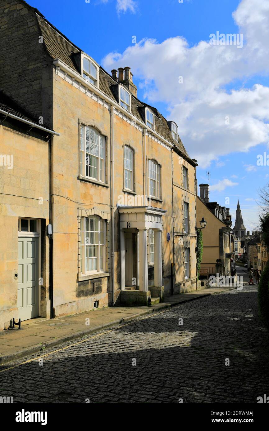 View of Georgian maisons en pierre Grange Hill, Stamford town ; ; ; l'Angleterre Lincolnshire UK Banque D'Images