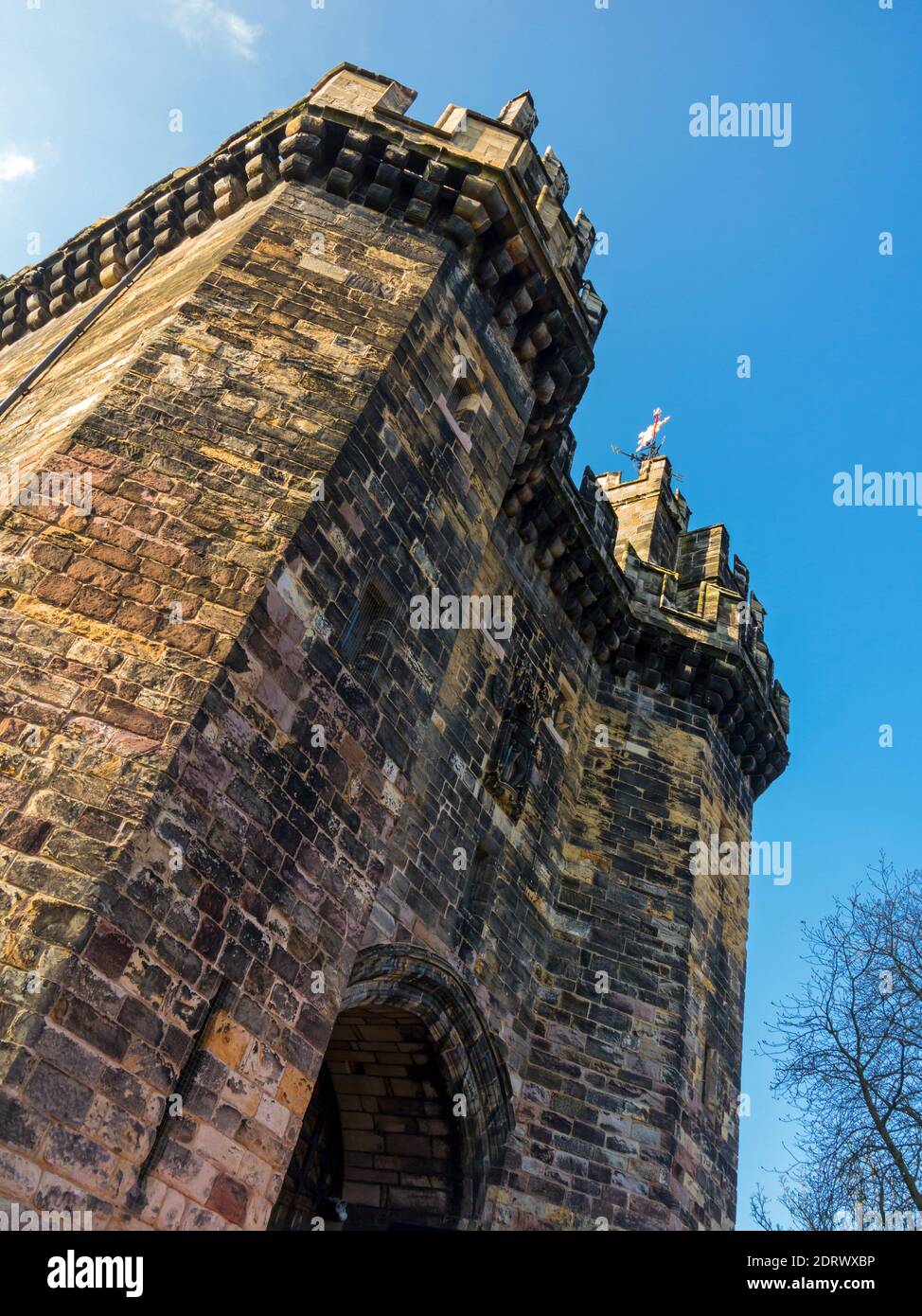 Le Gatehouse du XVe siècle au château de Lancaster dans la ville Du Lancashire Angleterre Royaume-Uni Banque D'Images