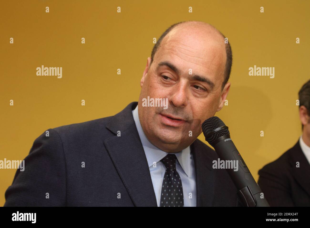 Pontecovo, Italia - 31 marzo 2015: Nicola Zingaretti all'inaguazione della prima Rems del Lazio Banque D'Images