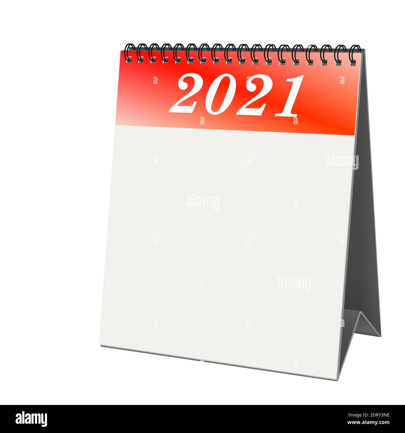 Calendrier du bureau avec couverture 2021 sur fond blanc Banque D'Images
