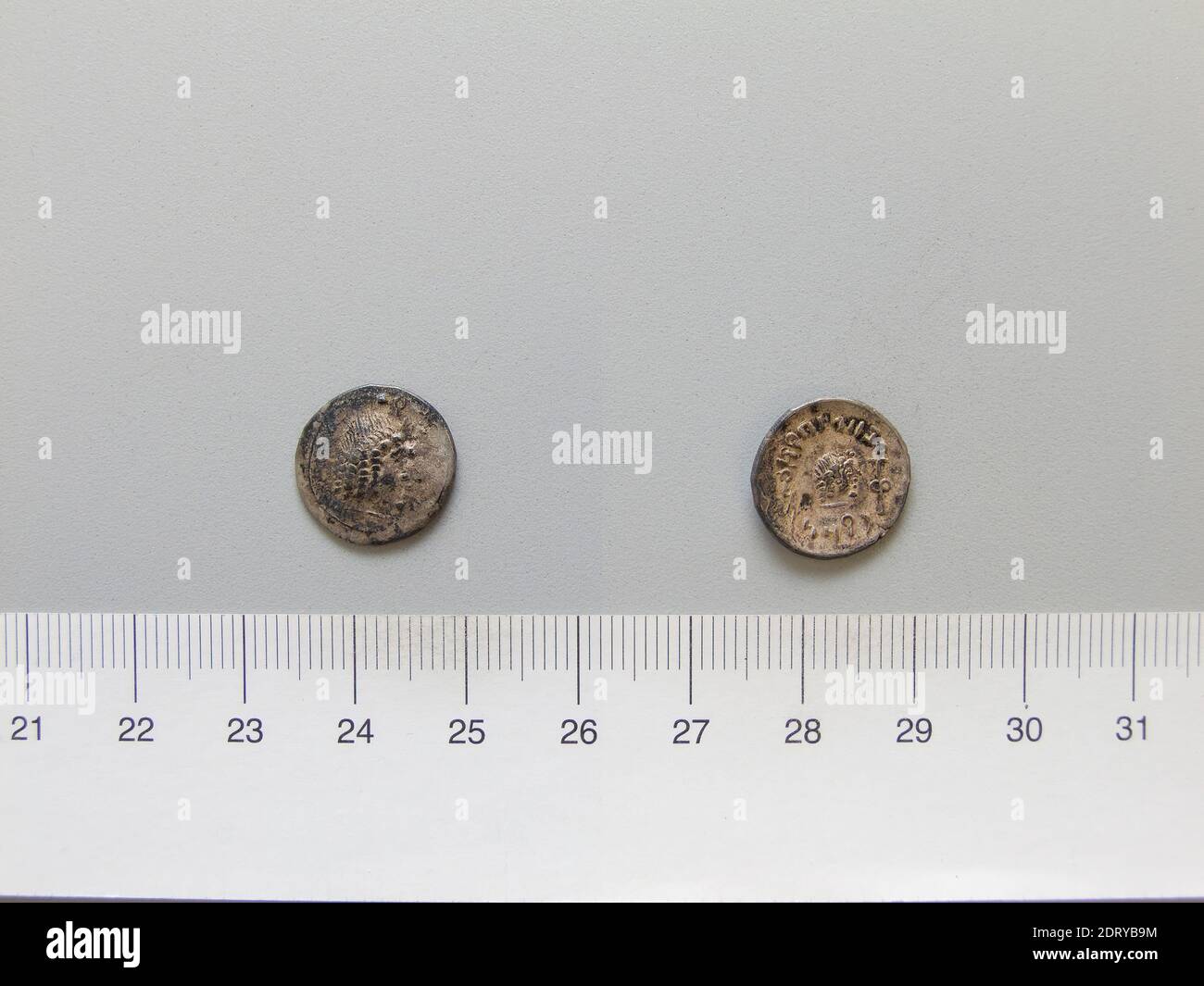 Règle: Amdan Bayyin Yanaf, monnaie: Arabia Felix, 1 unité d'Amdan Bayyin Yanaf d'Arabie Felix, 1–199, argent, 1.51 g, 3:00, 14.4 mm, fait en Arabie Felix, Himyaritique, 1er–2ème siècle, Numismatique Banque D'Images