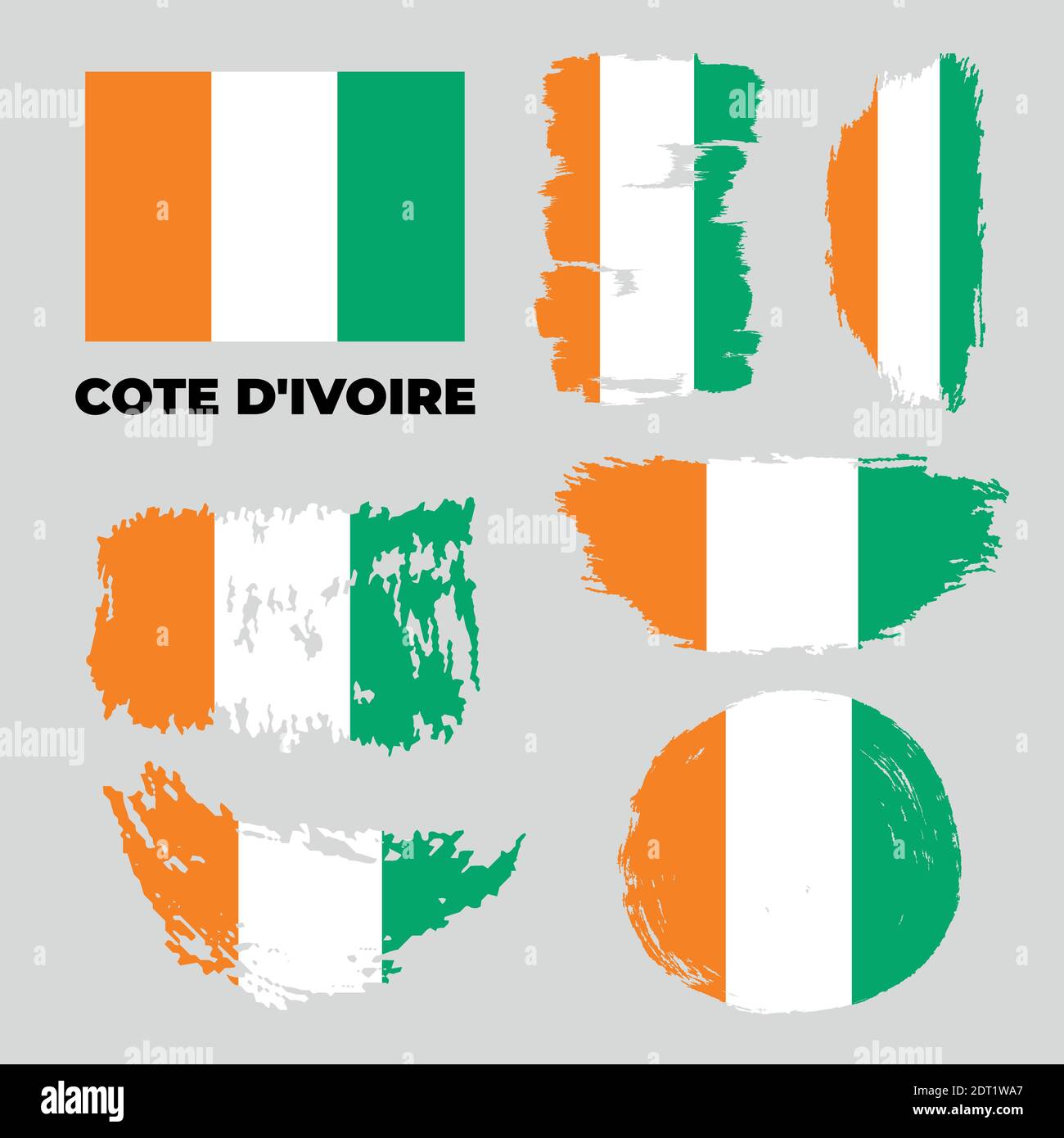 Drapeau de la Côte d'Ivoire avec vecteur haute résolution. Illustration de Vecteur