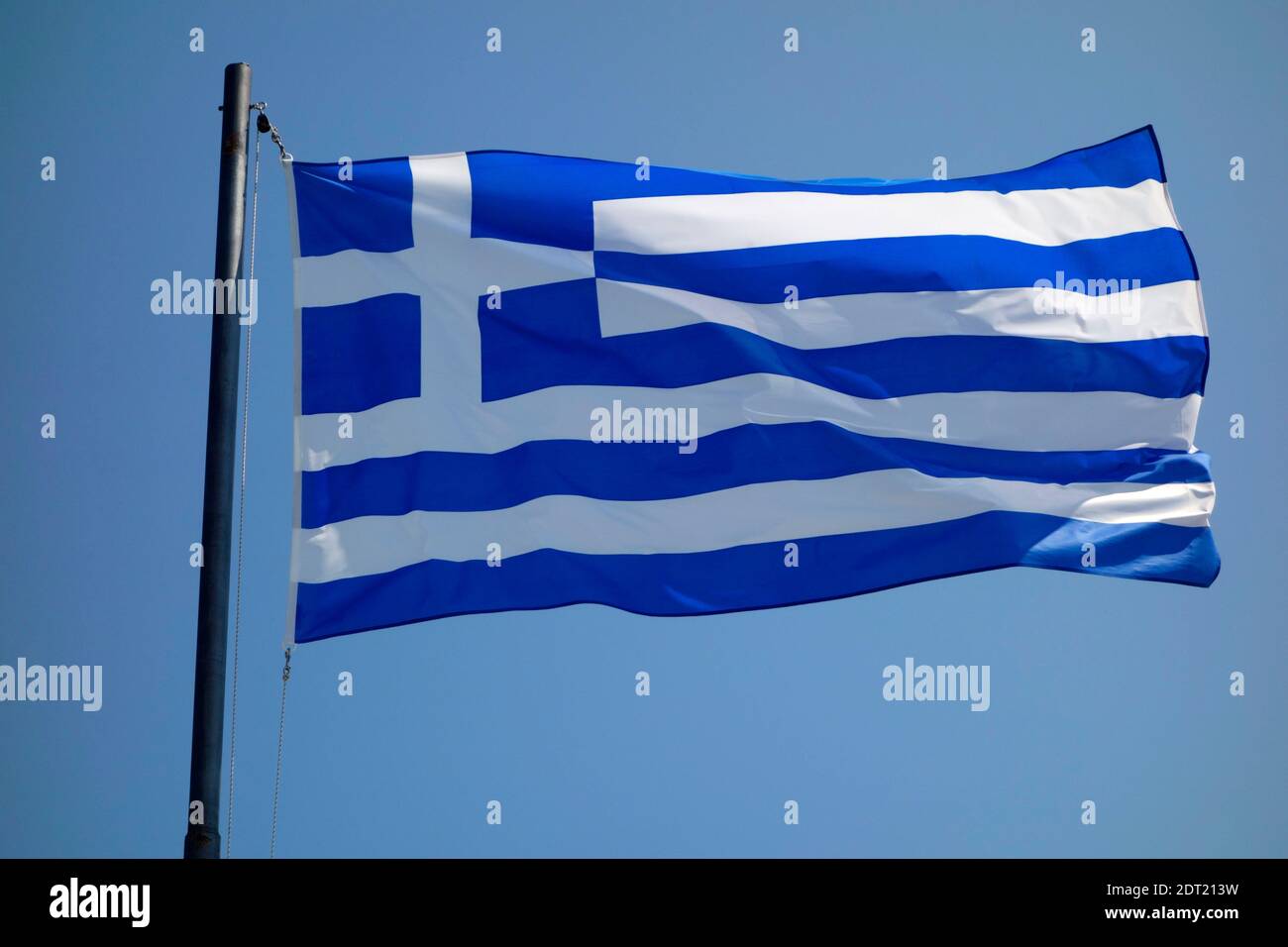 Le drapeau national de la Grèce Banque D'Images