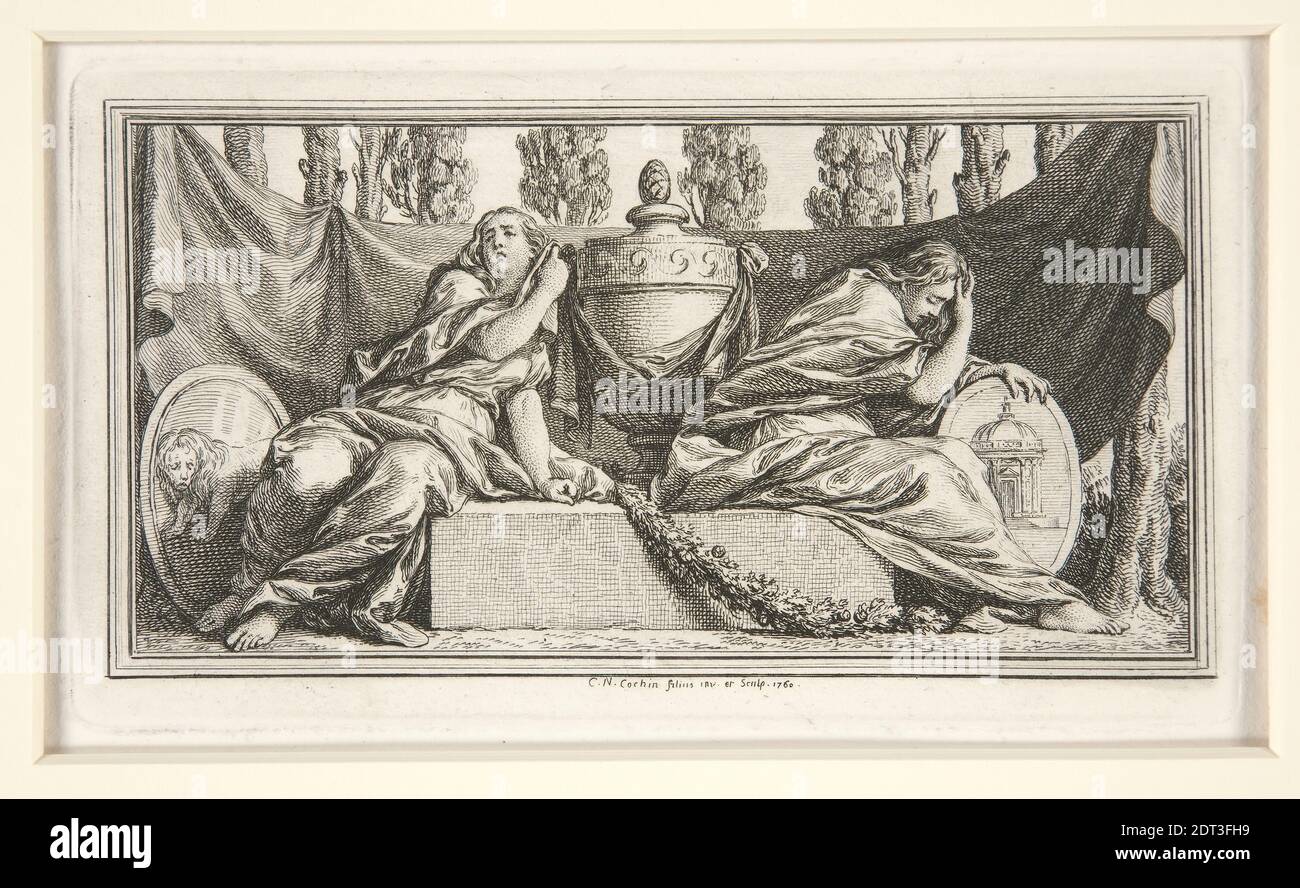 Artiste: Charles-Nicolas Cochin le plus jeune, Français, 1715–1790, vignette funéraire pour Mme de France, Duchesse de Parme, Etching, Marque de plateau: 8.2 × 14.3 cm (3 1/4 × 5 5/8 po.), Français, 18ème siècle, oeuvres sur papier - estampes Banque D'Images Artiste: Charles-Nicolas Cochin le plus jeune, Français, 1715–1790, vignette funéraire pour Mme de France, Duchesse de Parme, Etching, Marque de plateau: 8.2 × 14.3 cm (3 1/4 × 5 5/8 po.), Français, 18ème siècle, oeuvres sur papier - estampes Banque D'Images