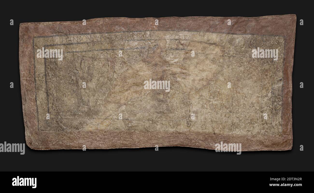 Peinture murale Baptistère: David et Goliath (avec inscription), ca. A.D. 230, peinture sur plâtre, 78.74 × 173.99 cm (31 × 68 1/2 in.), fouilles Yale-française à Dura-Europos, excavées à Dura-Europos, Syrie, Dura-Europos, Roman (3e siècle après J.-D.), peintures Banque D'Images