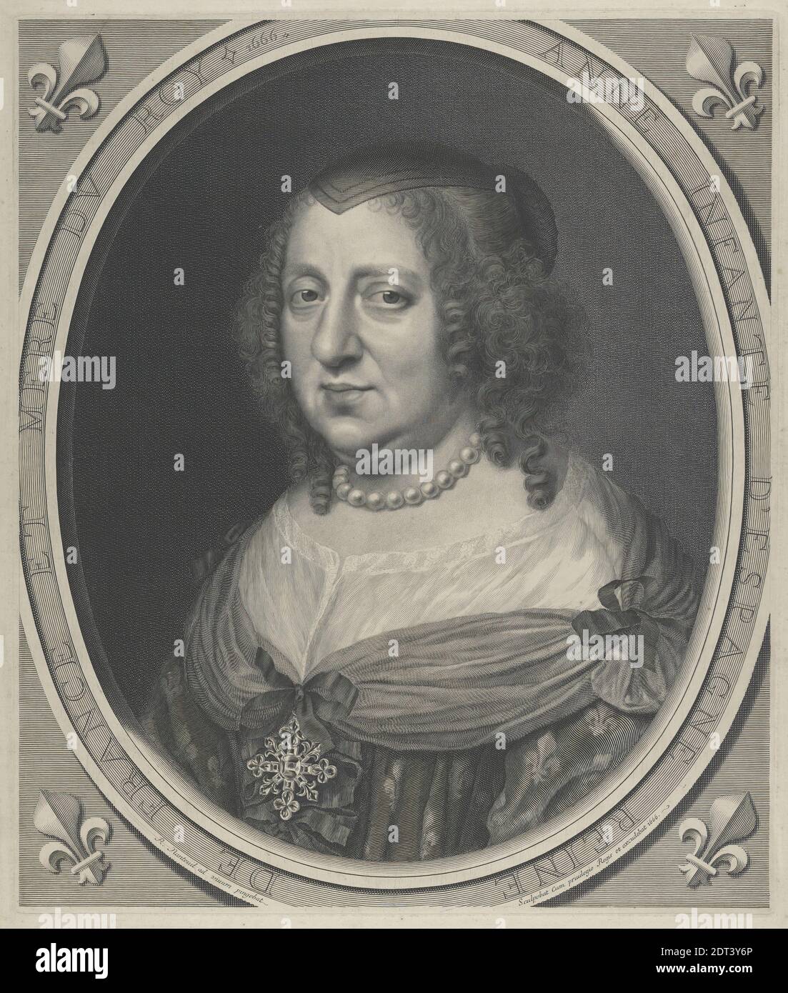 Artiste : Robert Nanteuil, Français, 1623–1678, Anne d’Autriche, Reine de France (1601-1666), gravure, Français, 17ème siècle, oeuvres sur papier - estampes Banque D'Images