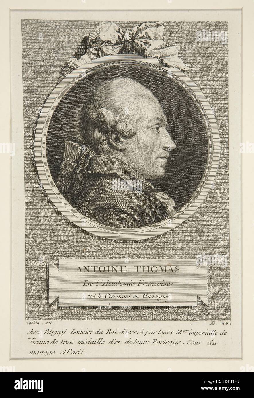 Artiste, peut-être par: Robert Delaunay, français, 1749–1814, après: Charles-Nicolas Cochin le plus jeune, français, 1715–1790, Antoine Léonard Thomas, fin du XVIIIe siècle, gravure, 24.4 × 19.8 cm (9 5/8 × 7 13/16 po.), français, 18e siècle, oeuvres sur papier - estampes Banque D'Images Artiste, peut-être par: Robert Delaunay, français, 1749–1814, après: Charles-Nicolas Cochin le plus jeune, français, 1715–1790, Antoine Léonard Thomas, fin du XVIIIe siècle, gravure, 24.4 × 19.8 cm (9 5/8 × 7 13/16 po.), français, 18e siècle, oeuvres sur papier - estampes Banque D'Images
