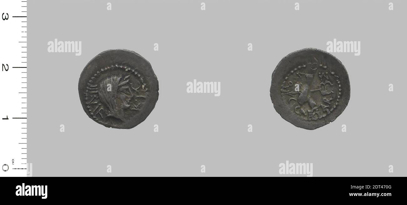 Menthe: Menthe émouvante, magistrat: Auguste, empereur de Rome, 63 av. J.-C.-A. 14, a statué 27 B.C.–A.D. 14, magistrat: M. Antonius, 83–30 av. J.-C., Quinarius de menthe mobile, 39 av. J.-C., argent, 1.72 g, 3:00, 16.2 mm, fait en monnaie mobile, Roman, 1er siècle av. J.-C., Numismatique Banque D'Images