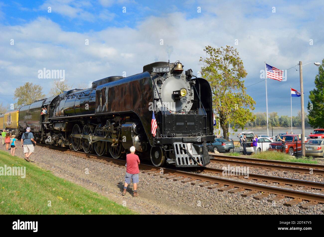 Union Pacific 4-8-4 locomotive à vapeur #844 tirant un train de passagers Banque D'Images