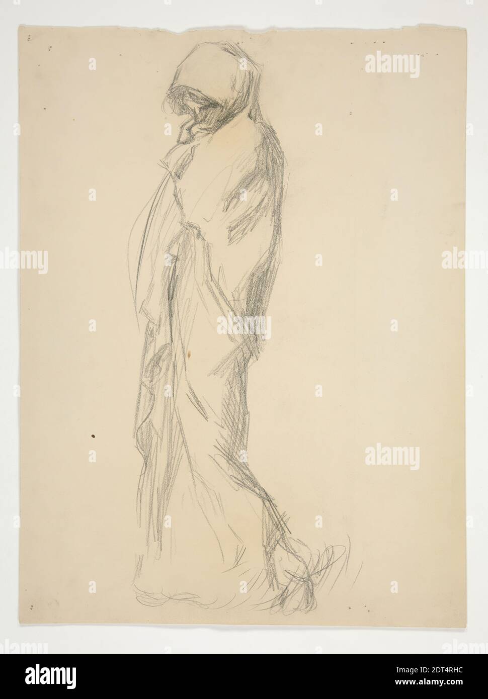 Artiste: Edwin Austin Abbey, américain, 1852–1911, M.A., 1897, Etude pour le chiffre de 11 pm(?) Dans le plafond des heures au bâtiment du capitole de l'État à Harrisburg, Pennsylvanie, Graphite, crème de la colombe, 34.2 × 25.6 cm (13 7/16 × 10 1/16 po.), fabriqué aux États-Unis, américain, 19e siècle, travaux sur papier - dessins et aquarelles Banque D'Images