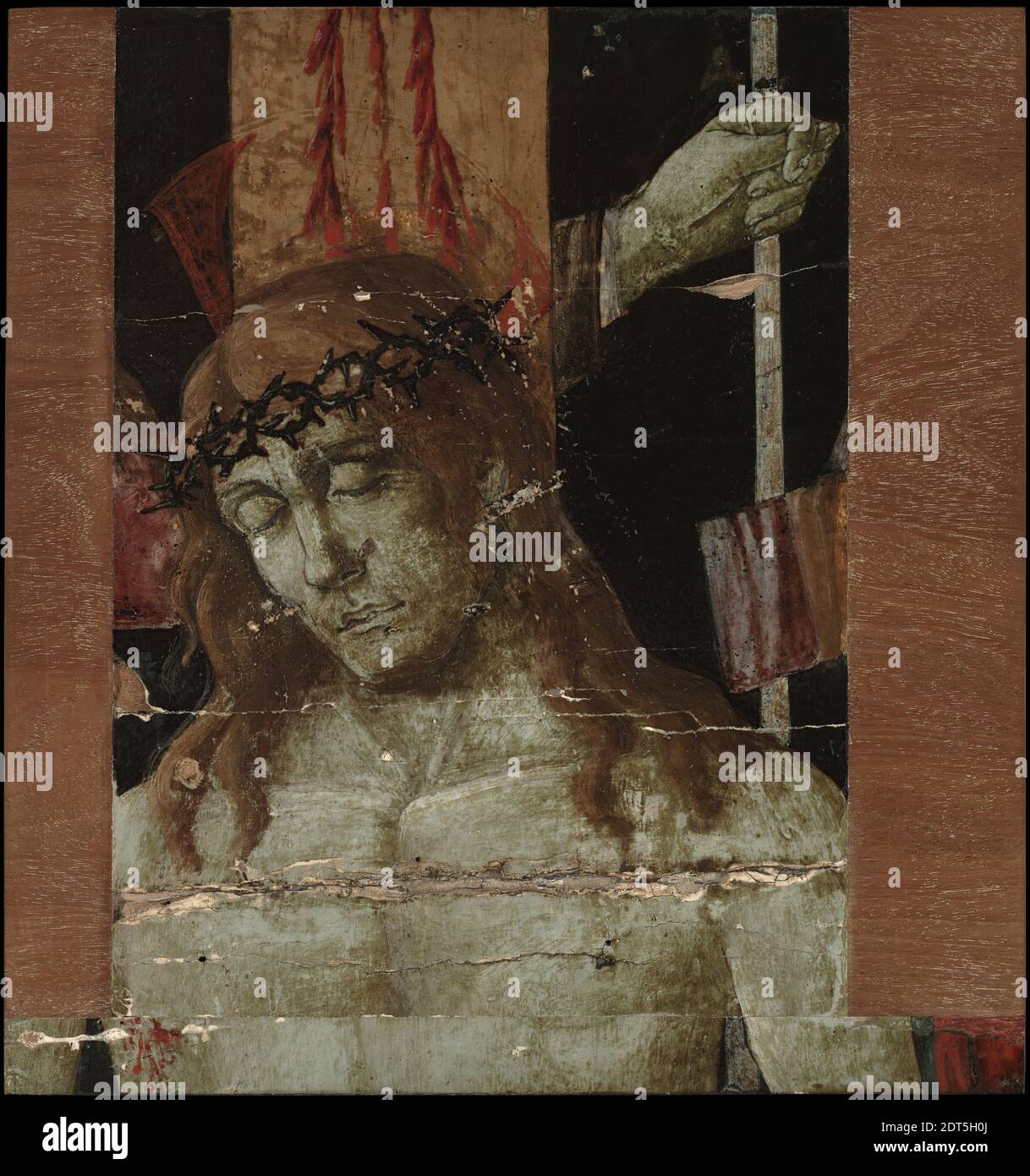 Artiste, peut-être par: Maître de la Nativité de Johnson, Italien, 15ème siècle, Christ comme l'Homme des Sorrows, vers 1470, Tempéa sur panneau de bois, 36.8 × 34.3 × 3.2 cm (14 1/2 × 13 1/2 × 1 1/4 in.), non en vue, Italien, 15ème siècle, peintures Banque D'Images