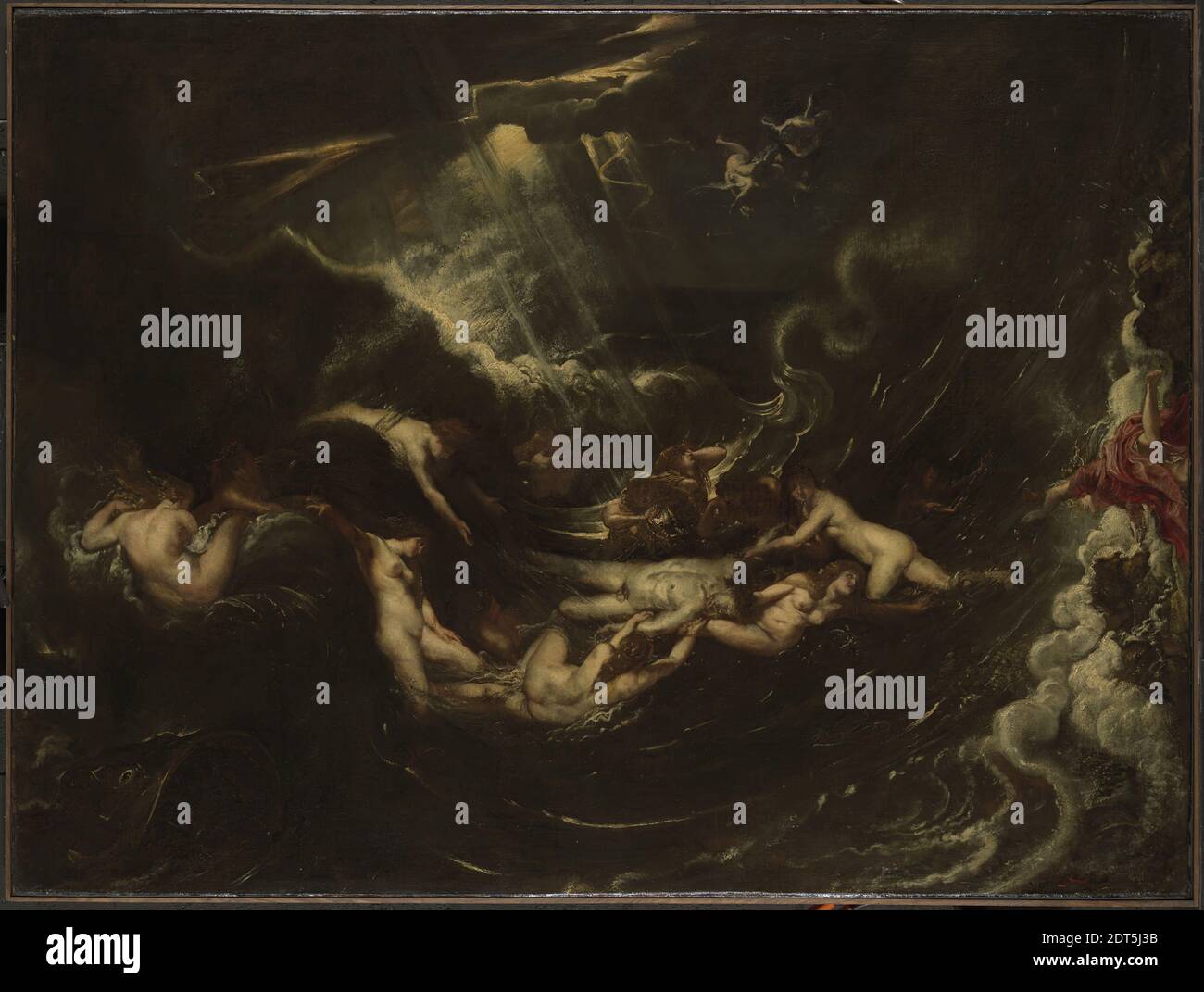 Artiste: Peter Paul Rubens, flamand, 1577–1640, héros et Leander, vers 1604, huile sur toile, 95.9 × 128 cm, 31.75 kg (37 3/4 × 50 3/8 po, 70 lb.), cette peinture illustre la légende grecque ancienne de Leander, Qui a nagé le Hellespont pour des rencontres de minuit avec son héros bien-aimé, gardien des colombes et des moineaux d'Aphrodite. Lors d'une nuit fatal de tempête, il périt dans les vagues, et le héros désespéré se jeta dans la mer pour se joindre à lui dans la mort. Le tableau est un exemple important des premiers travaux de Rubens en Italie, où il a développé son intérêt pour le sujet classique et mythologique Banque D'Images
