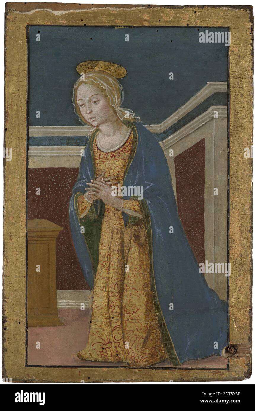 Artiste: Bernardino Fungai, Italien, Sienne, 1460–1516, Vierge Annunciate, vers 1495, Tempéa sur panneau, 32.2 × 21.1 cm (12 11/16 × 8 5/16 in.), fait à Sienne, Italie, Italien, Sienne, 15ème siècle, peintures Banque D'Images