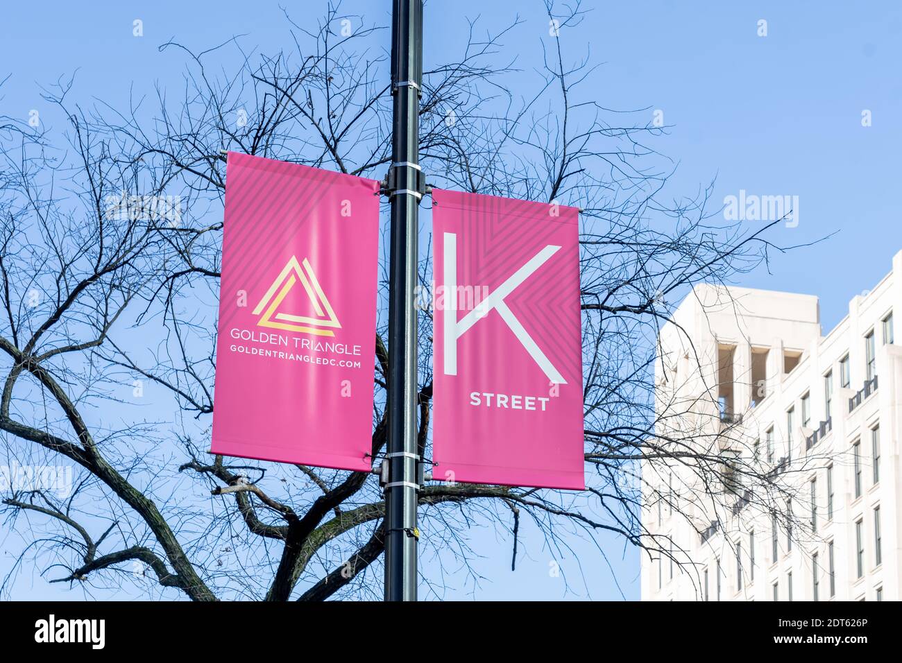 Washington, DC, USA- 12 janvier 2020 : panneau de K Street. K Street est une artère majeure de Washington, D.C. Banque D'Images