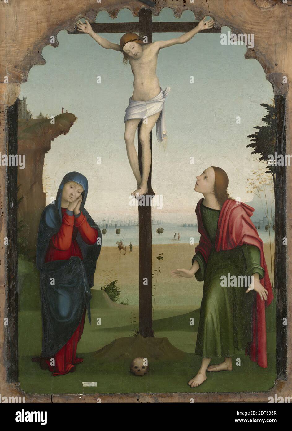 Artiste: Le Maître de la Madeleine ressuscité, Italien, Ferrara, actif début du XVIe siècle, la Crucifixion, env. 1500–1505, Tempéra sur panneau, 102.4 × 74.9 cm (40 5/16 × 29 1/2 in.), non en vue, Italien, Ferrara, 16ème siècle, peintures Banque D'Images