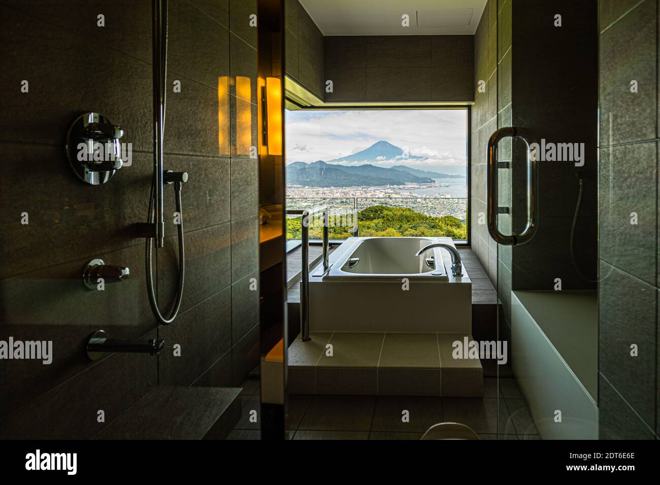 Hôtel Nippondaira, Shizuoka, Japon avec vue sur le Mont Fuji Banque D'Images