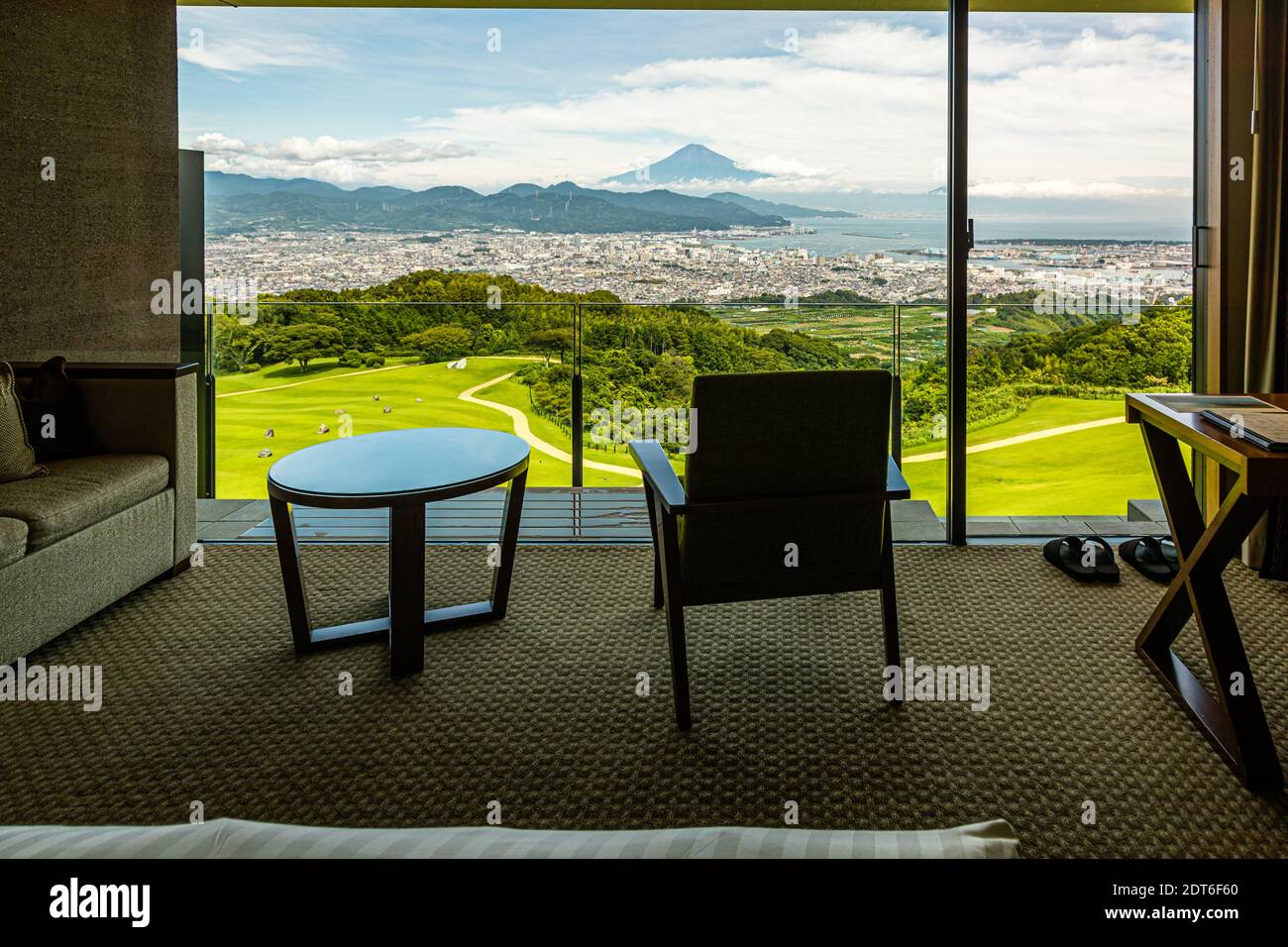 Hôtel Nippondaira, Shizuoka, Japon avec vue sur le Mont Fuji Banque D'Images