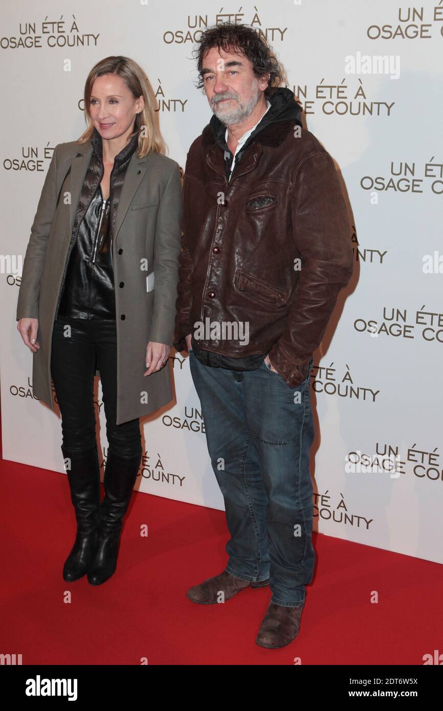 Olivier Marchal et son épouse Catherine assistent à la première "un ETE A Osage County" qui s'est tenue à l'UGC Normandie à Paris, en France, le 13 février 2014. Photo de Audrey Poree/ABACAPRESS.COM Banque D'Images