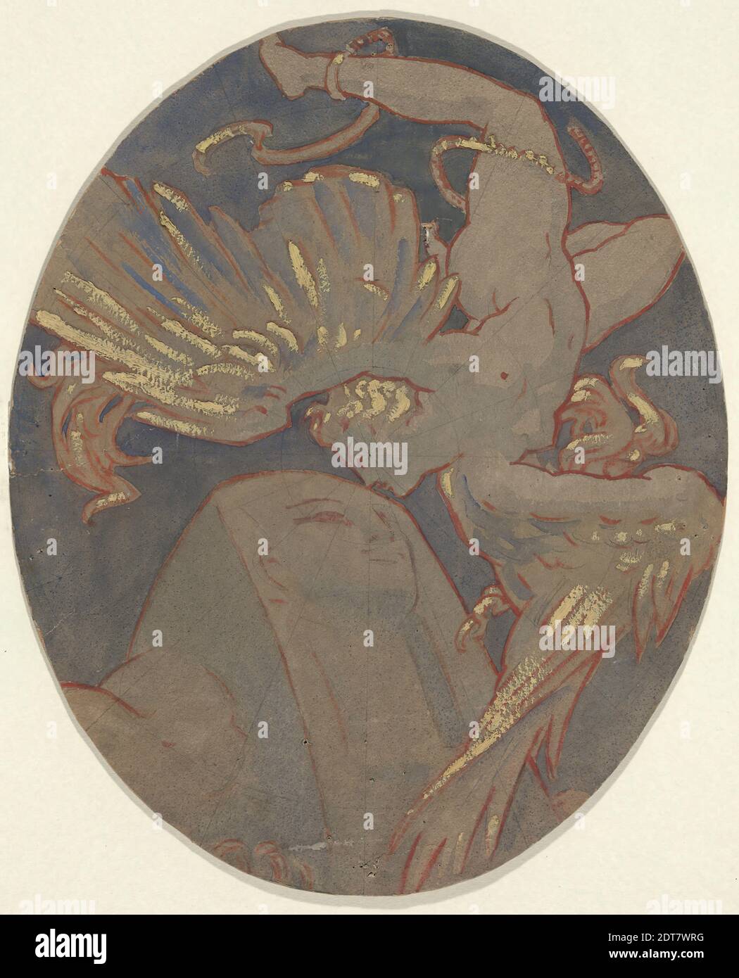 Artiste : Elihu Vedder, cuisine américaine, 1836–1923, copie du plafond de rondel-Sargent au musée des beaux-arts de Boston, aquarelle, gouache et crayon, 16 × 13 1/4 po. (40.6 × 33.7 cm), fabriqué aux États-Unis, en Amérique, 19e–20e siècle, Works on Paper - dessins et aquarelles Banque D'Images