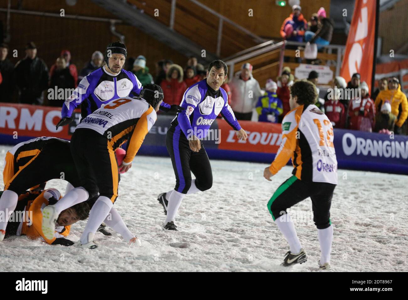 EXCLUSIF - Marc Lievremont lors du tournoi de rugby à neige Meribel 2014 à 2014 stations, à Méribel, France, le 2 mars 6. Photo de Jerome Domine/ABACAPRESS.COM Banque D'Images