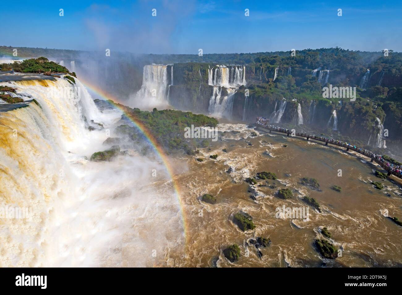 Vue d'ensemble spectaculaire d'un complexe de chutes d'Iguazu dans Brésil Banque D'Images