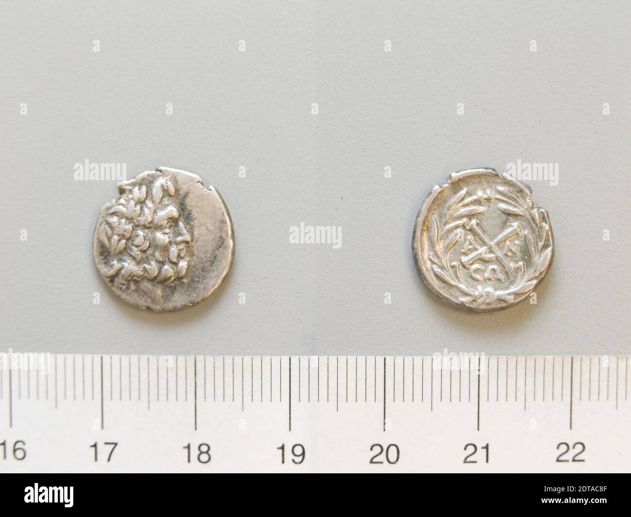 Menthe: Mantineia, pièce de Mantineia, 251–146 av. J.-C., argent, 2.48 g, 12:00, 15.3 mm, fabriqué en Mantineia, Arcadia, grec, 3e–2e siècle av. J.-C., Numismatique Banque D'Images