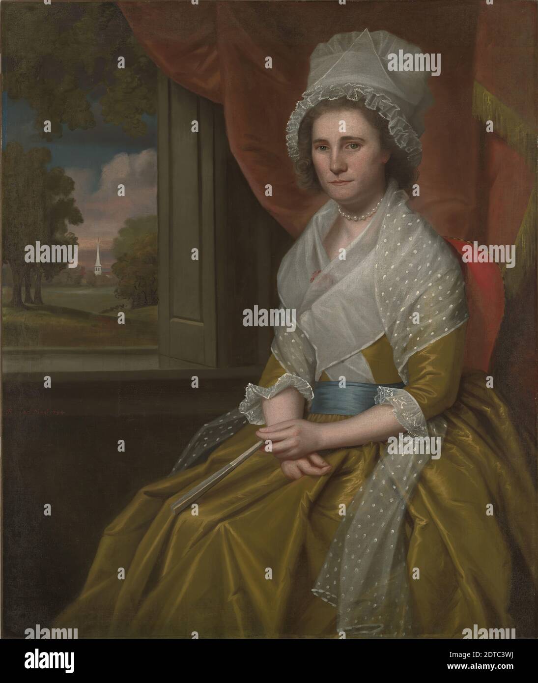 Artiste: Ralph Earl, américain, 1751–1801, sujet: Mary Sylvester Welles Davenport, américain, 1754–1847, Mme John Davenport (Mary Sylvester Welles) (1754-1847), huile sur toile, 47 3/4 × 40 po. (121.3 × 101.6 cm), non en vue, américain, XVIIIe siècle, peintures Banque D'Images