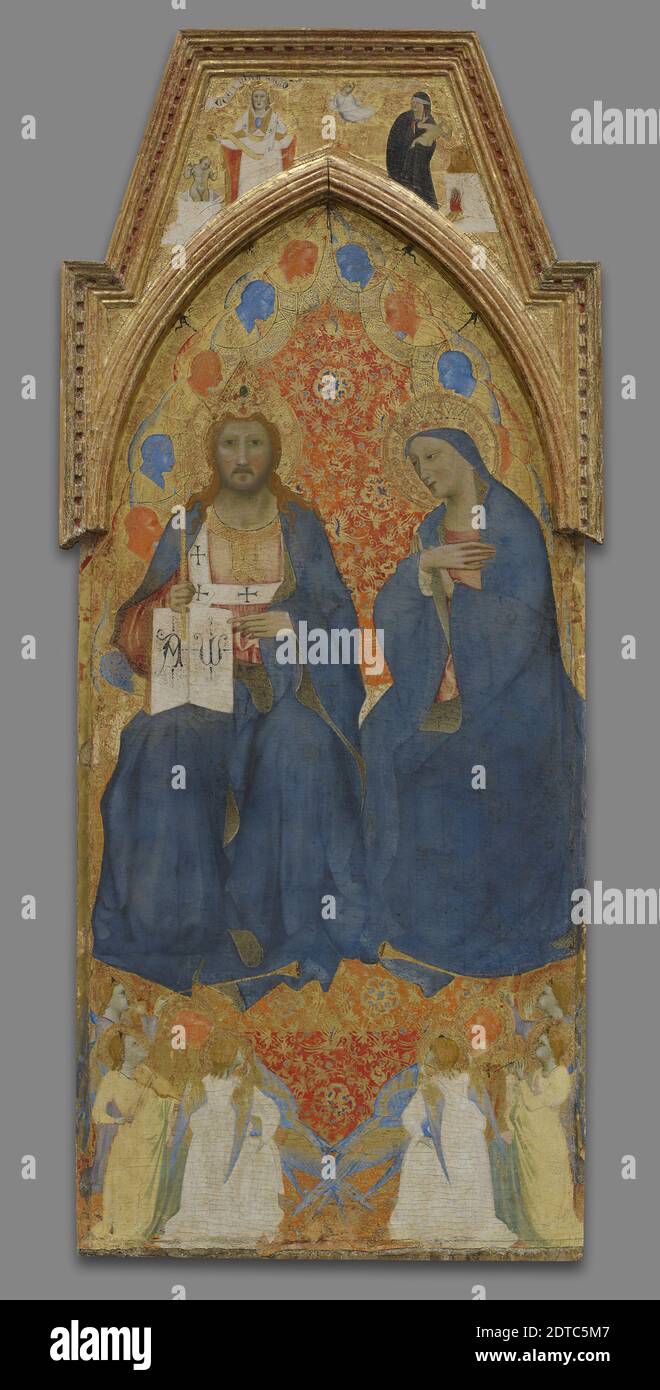 Artiste: Giovanni del Biondo, Italien, actif 1356, mort 1399, Christ et la Vierge Enthroned, avec allégories de l'ancien et du Nouveau Testament, vers 1365, Tempera sur panneau, 182.9 × 79.2 cm (72 × 31 3/16 po), fait à Florence, Italie, Italien, Florence, XIVe siècle, peintures Banque D'Images