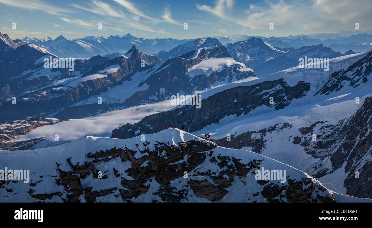 Suisse, Monte Rosa, vue aérienne du massif de Monte Rosa Banque D'Images