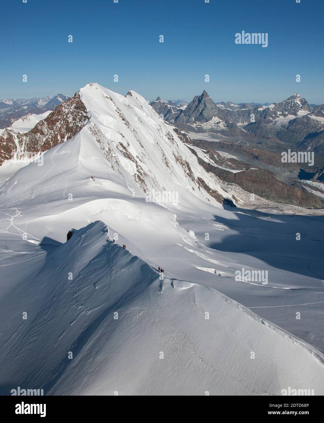 Suisse, Monte Rosa, vue aérienne du massif de Monte Rosa Banque D'Images