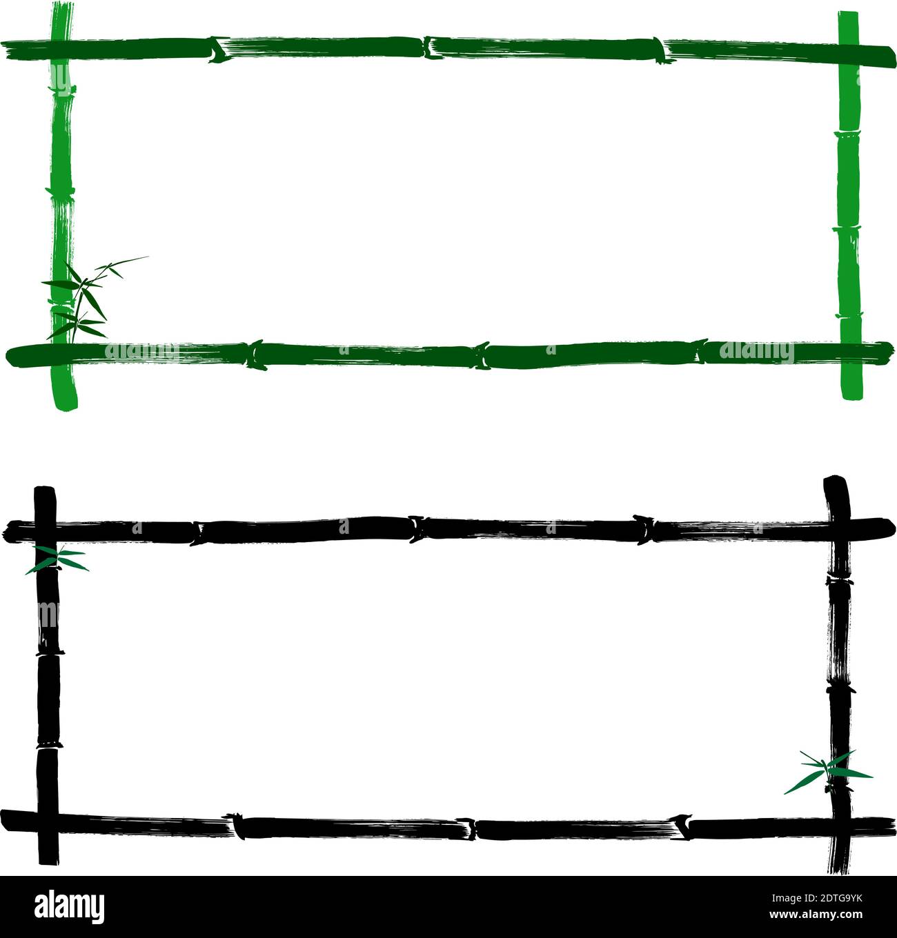 Illustration dessinée à la main d'un cadre en bambou sur fond blanc. Illustration vectorielle superposée facile à modifier. Illustration de Vecteur