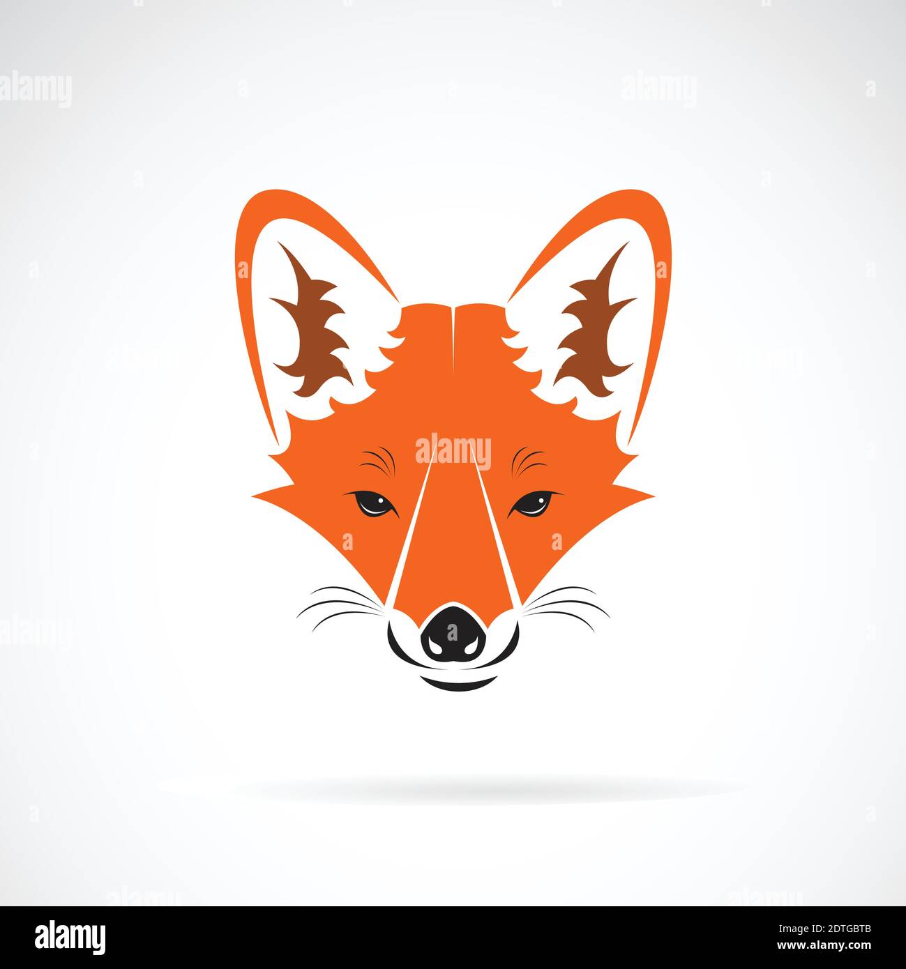 Vecteur d'un motif de visage de renard sur fond blanc, Wild Animals. Illustration vectorielle superposée facile à modifier. Illustration de Vecteur