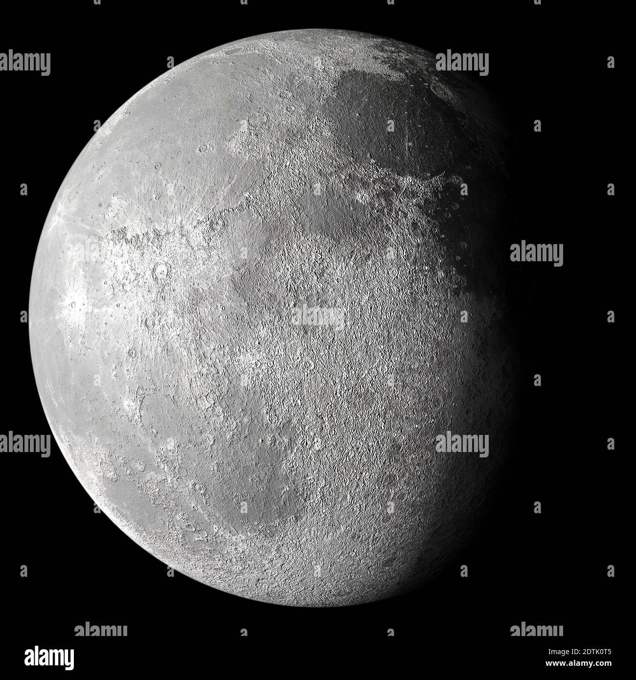 Une lune gibbeuse dans le ciel nocturne montrant le détail des cratères Banque D'Images