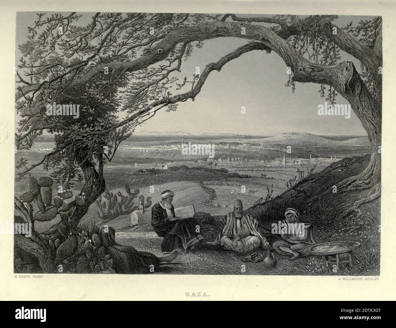 Gravure sur Steel of Gaza, Palestine, tirée du livre « pittoresque Palestine, Sinaï et Égypte » de Wilson, Charles William, sir, 1836-1905; Lane-Poole, Stanley, 1854-1931 Volume 3. Publié par J. S. Virtue and Co 1883 Banque D'Images