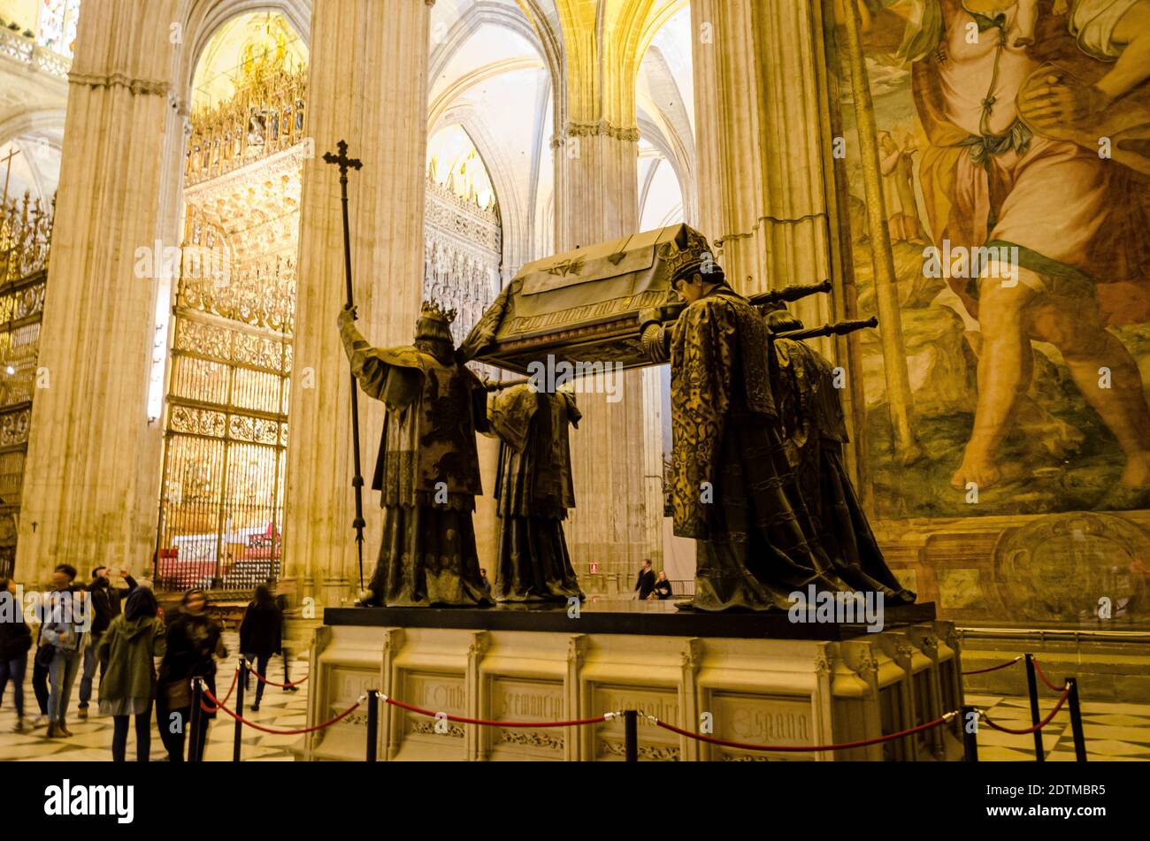 Intérieur de la cathédrale de Séville, Espagne Banque D'Images