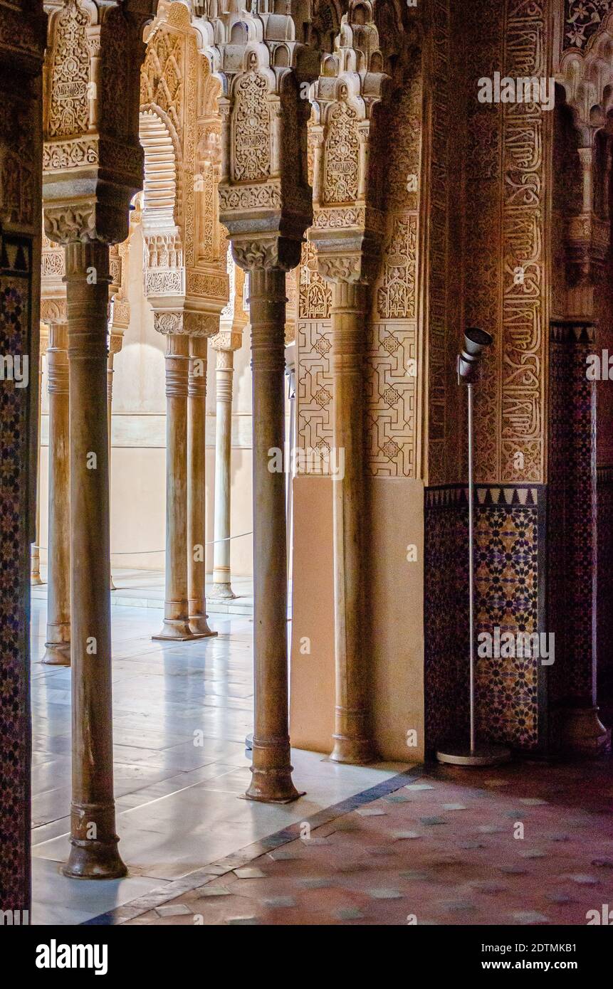 Palais Nasrid dans le complexe de l'Alhambra, Grenade, Espagne Banque D'Images