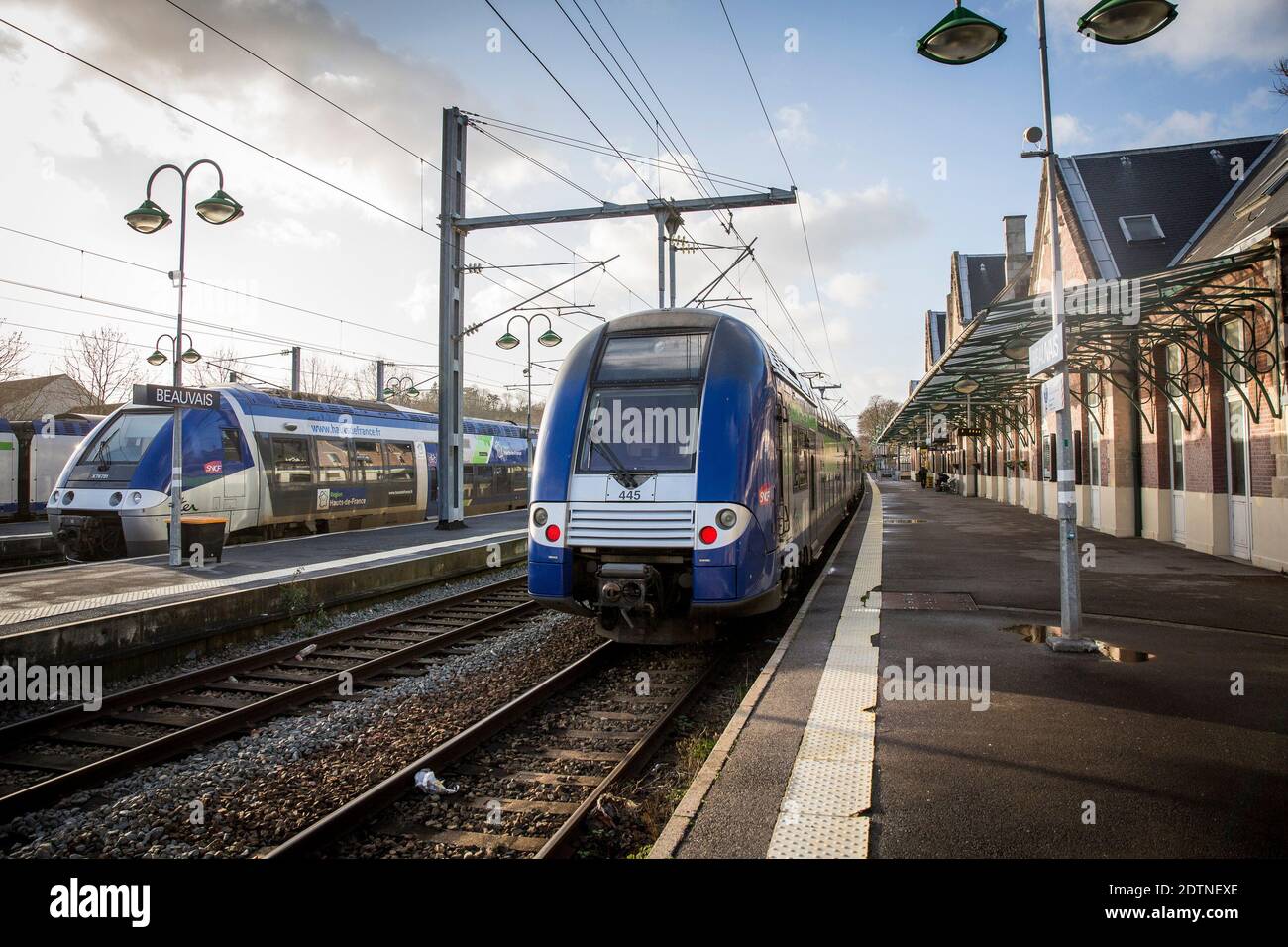 Gare de Beauvais, 13 décembre 2019 : grève des transports, 9e jour de mobilisation et grève des transports de la SNCF et de la RATP Banque D'Images