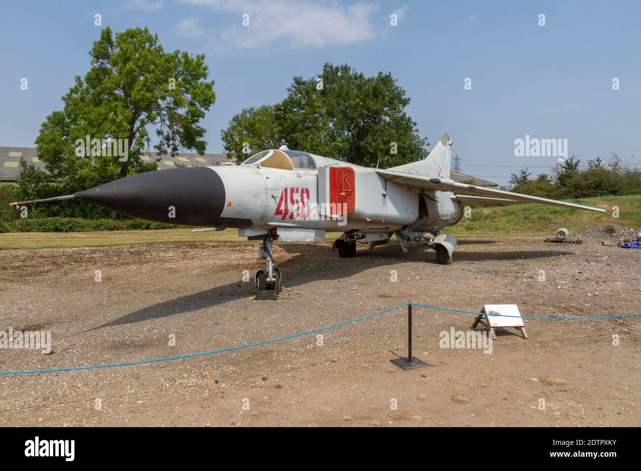 Un combattant de combat aérien soviétique MIG-23 (Mikoyan-Gurevich) « Flogger » 07, Newark Air Museum, près de Newark-on-Trent, dans le Nottinghamshire, Royaume-Uni. Banque D'Images