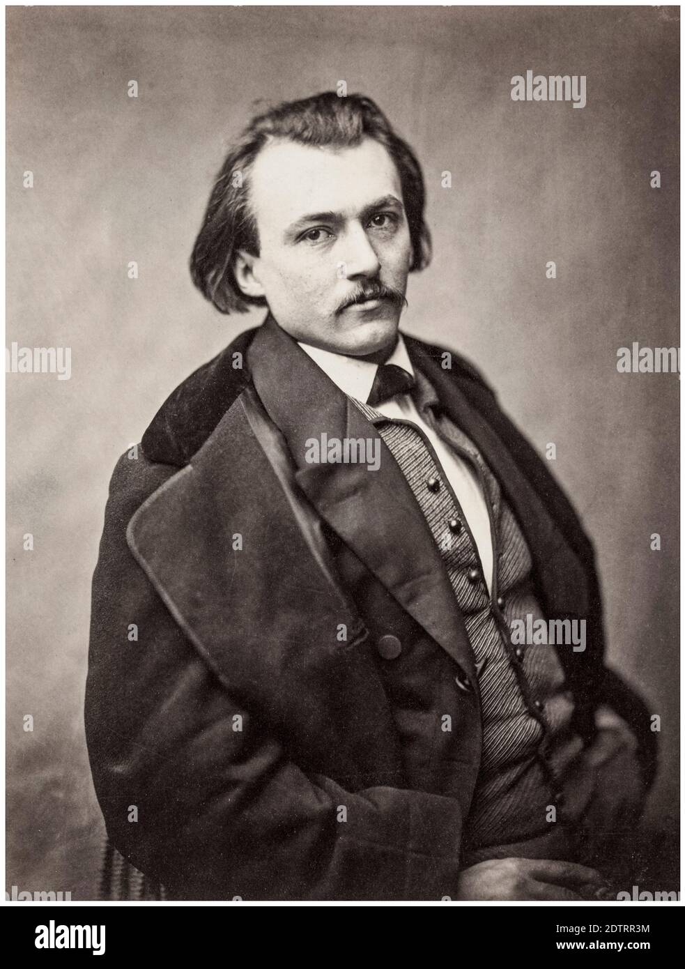 Paul Gustave doré (1832-1883), artiste et graveur français, photographie de portrait de Pierre petit, 1860 Banque D'Images