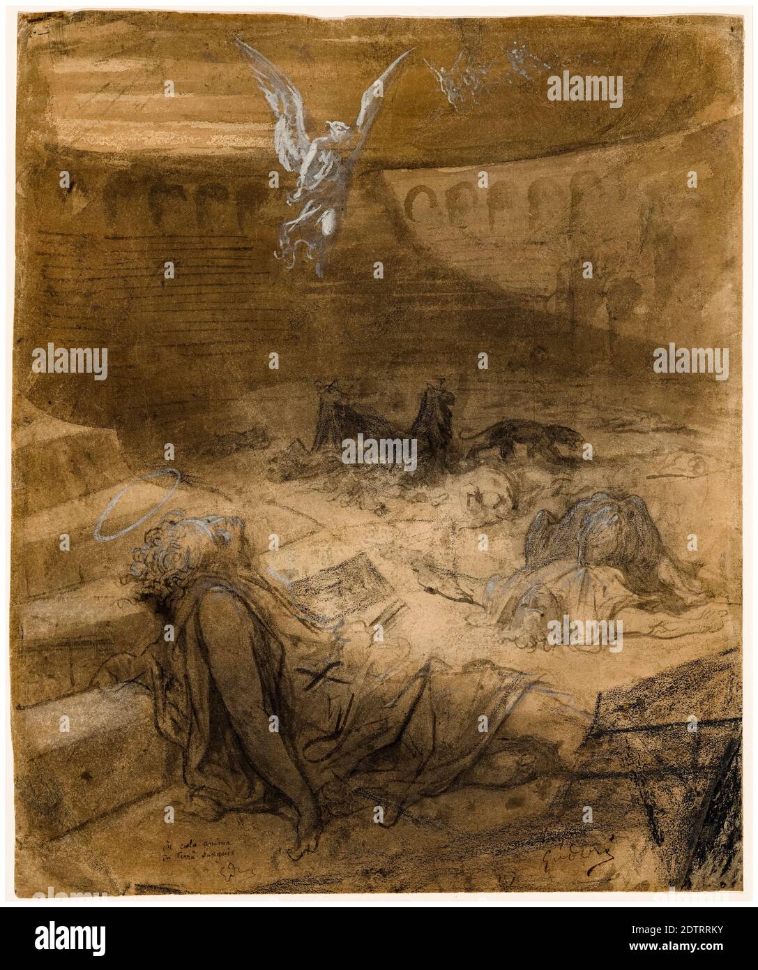 Gustave doré, Christian Martyrs, dessin, 1869-1871 Banque D'Images