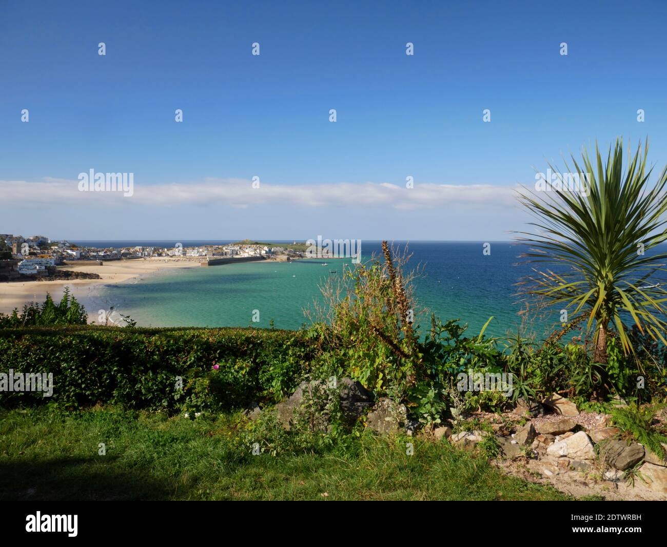 Le port, St Ives, Cornwall, vu de Porthminster point. Banque D'Images